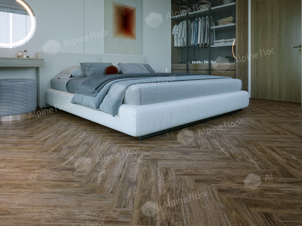 Ламинат Alpine Floor Herringbone 8 PRO NEW Herringbone 8 Pro (NEW), LF102-10A Дуб Бордо 606 х 101 х 8 mm