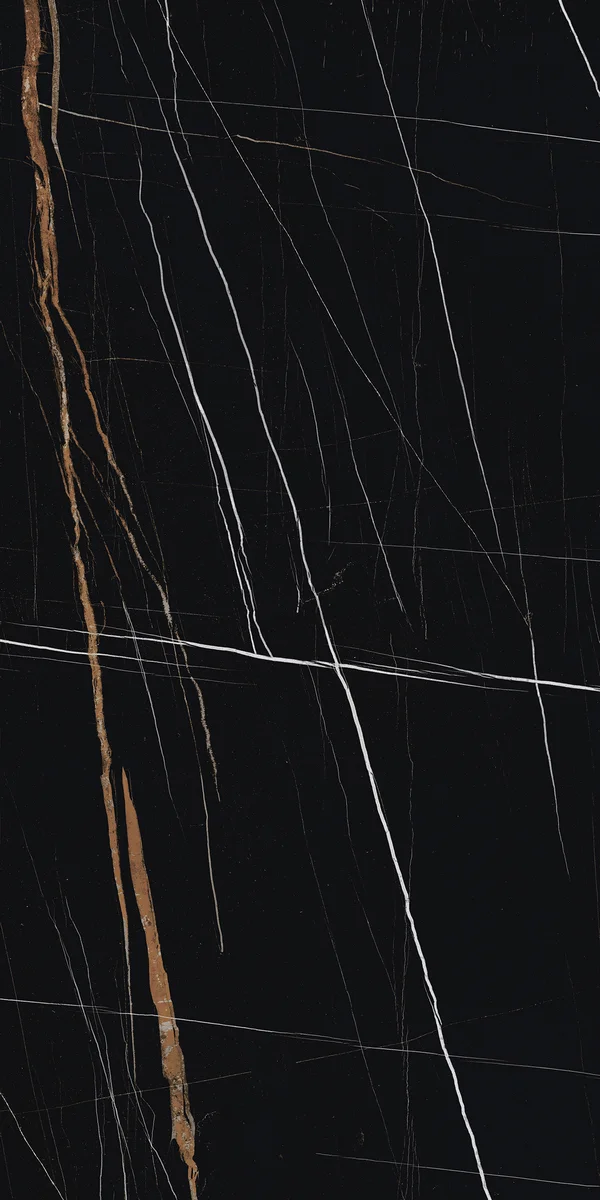 Керамогранит Kerranova Marble Trend Nero Dorato Nero Dorato K-1004/MR/600x1200x10 матовый