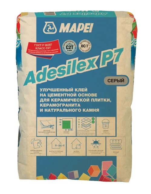 Коллекция Клей для плитки Mapei ADESILEX P7 C2T серый Mapei - СУХИЕ СМЕСИ